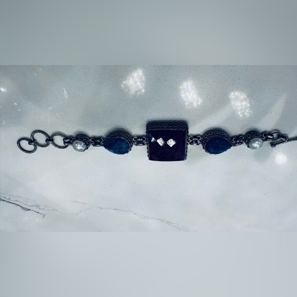 Statement, Chunky Solid .925 Semiprecious Stone B… - image 2